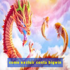 como excluir conta bigwin